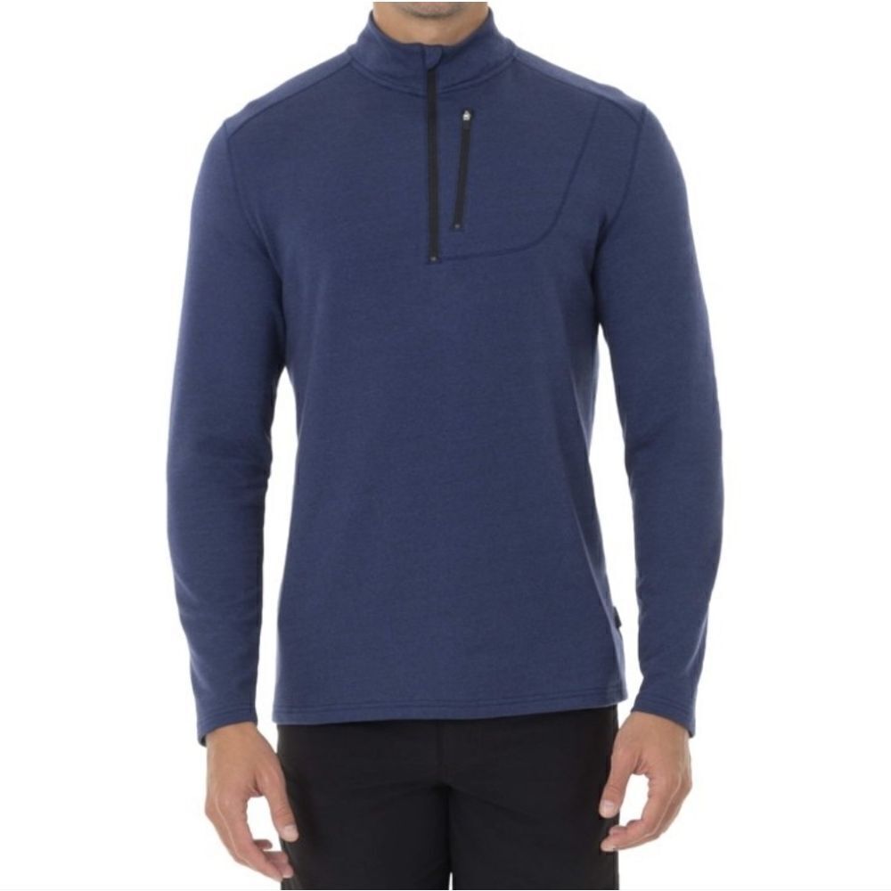 Swiss Tech Men's Blue Long Sleeve Qtr Zip Pullover Top